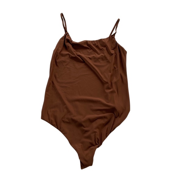Smoothez By Aerie Sculpting Bodysuit Sz L Mocha Brown Base Layer Thong Shapewear - Picture 1 of 8